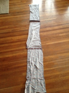 Here's the three sections sewn together (four sections seemed excessive). 