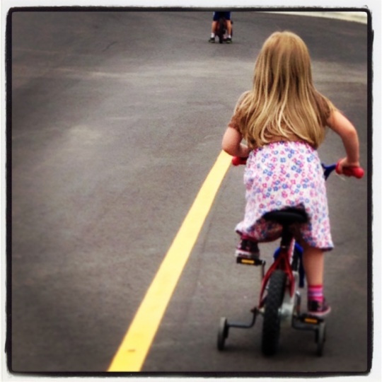 Princess Teacup on bike